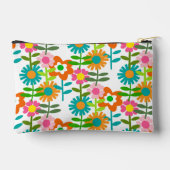 Retro Turquoise en Oranje bloemen Etui (Achterkant)