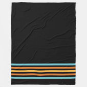 Retro turquoise en Oranje streep Fleece Deken (Voorkant)