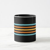Retro turquoise en Oranje streep Mok (Midden)