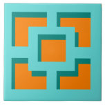 Retro Turquoise en Oranje Trellis Ceramic Tile Tegeltje<br><div class="desc">Voeg een spetter toe van moderne Palm Springs uit het midden van de eeuw,  overal waar u met deze Retro Turquoise en Oranje Trellis patroonkeramische tegels (reuzendruk) gaat. Het werd geïnspireerd door  betonbriesblokken. De deconstructed take on 1950 architectuur zal een onmiddellijke ontwerper aan het dagelijkse leven geven.</div>