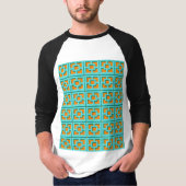 Retro Turquoise en Oranje Trellis T-Shirt (Voorkant)