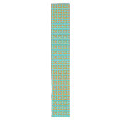 Retro Turquoise en Oranje Trellis Table Runner Lange Tafelloper (Voorkant)