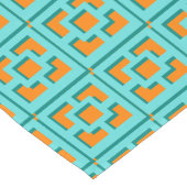 Retro Turquoise en Oranje Trellis Table Runner Lange Tafelloper (Hoek)