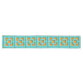 Retro Turquoise en Oranje Trellis Table Runner Lange Tafelloper (Horizontaal)