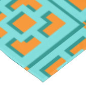 Retro Turquoise en Oranje Trellis Tablecloth Tafelkleed (Gekanteld)