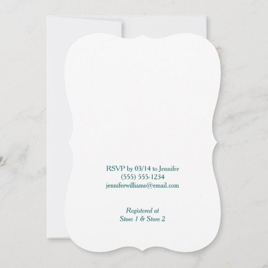 Retro turquoise en Paarse Baby shower Kaart (Achterkant)