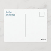 Retro Turquoise en Witte Sterren Bewerkbaar Briefkaart (Achterkant)