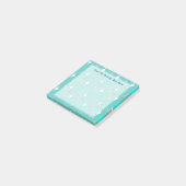 Retro Turquoise en Witte Sterren Bewerkbare Sticki Post-it® Notes (Schuin)