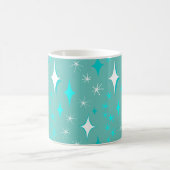 Retro Turquoise en Witte Sterrenpatroon Mok (Center)