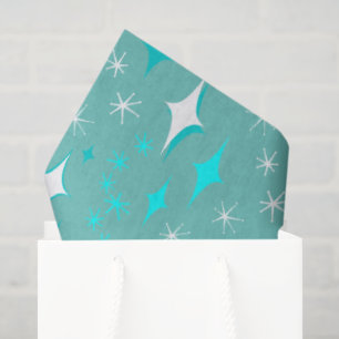 Retro turquoise en witte stervormig tissuepapier