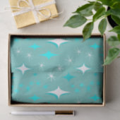 Retro turquoise en witte stervormig tissuepapier (Geschenk)