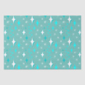 Retro turquoise en witte stervormig tissuepapier (Voorkant)
