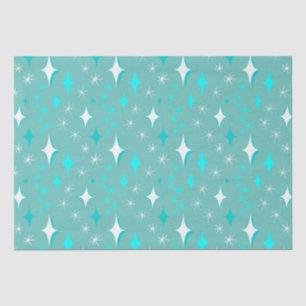 Retro turquoise en witte stervormig tissuepapier