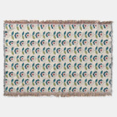 Retro Turquoise Floral Pattern Deken (Voorkant)