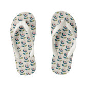 Retro Turquoise Floral Pattern Kinder Teenslippers (Voetbed)