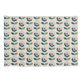 Retro Turquoise Floral Pattern Kussensloop (Achterkant-Rechts)