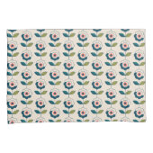 Retro Turquoise Floral Pattern Kussensloop (Voorkant-Rechts)