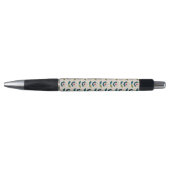 Retro Turquoise Floral Pattern Pen (Voorkant)