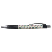 Retro Turquoise Floral Pattern Pen (Bovenkant)