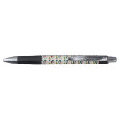 Retro Turquoise Floral Pattern Pen (Achterkant)