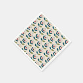 Retro Turquoise Floral Pattern Servet (Hoek)