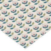 Retro Turquoise Floral Pattern Tafelkleed (Gekanteld)