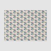 Retro Turquoise Floral Pattern Tissuepapier (Voorkant)