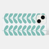 Retro Turquoise Flowers mid Century Modern Case-Mate iPhone Case (Achterkant (horizontaal))