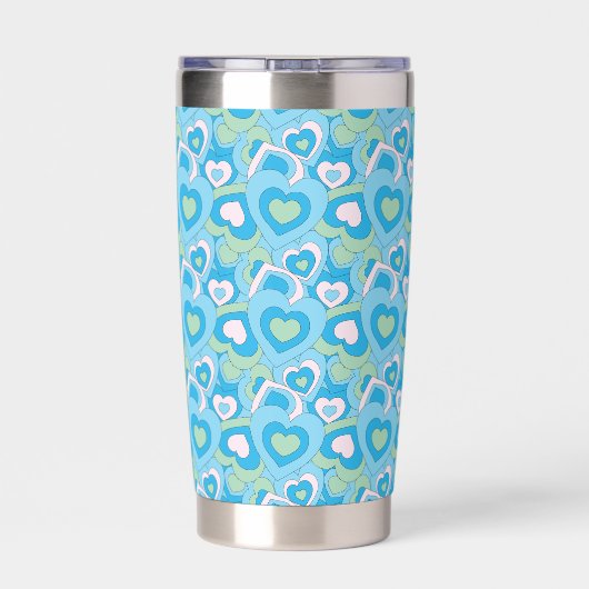 Retro Turquoise Heart Tumbler Geïsoleerde Drinkbeker (Achterkant)