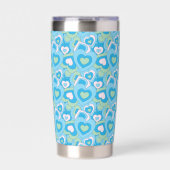 Retro Turquoise Heart Tumbler Geïsoleerde Drinkbeker (Voorkant)