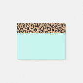 Retro Turquoise Kantoor Leopard Print Post It Note (Voorkant)