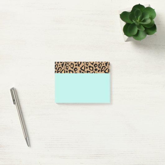 Retro Turquoise Kantoor Leopard Print Post It Note (Kantoor)
