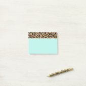 Retro Turquoise Kantoor Luipaardprint Post-it-brie Post-it® Notes (Op bureau)