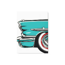 Retro Turquoise Kleur Sportwagen Voorkant Pop Art 