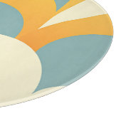 Retro Turquoise Mosterd Schulp Patroon Snijplank (Hoek)