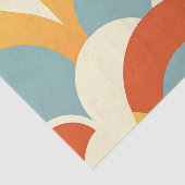 Retro Turquoise Mosterd Schulp Patroon Tissuepapier (Detail)