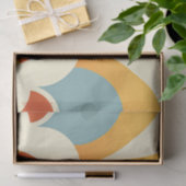 Retro Turquoise Mosterd Schulp Patroon Tissuepapier (Geschenk)