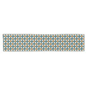 Retro Turquoise & Oranje Bloemen Table Runner Korte Tafelloper (Horizontaal)