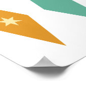Retro Turquoise Oranje Cream Stars Diamonds Poster (Hoek)