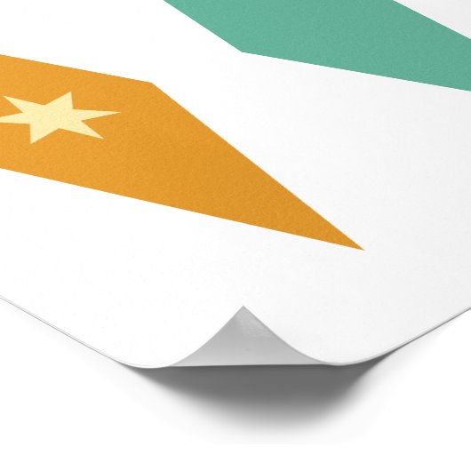 Retro Turquoise Oranje Cream Stars Diamonds Poster (Hoek)