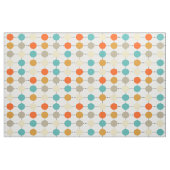 Retro Turquoise Oranje crème Tan Circles Stof (Fat Quarter)