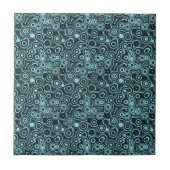 Retro Turquoise Pattern Tegeltje (Voorkant)
