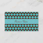 Retro Turquoise Polka Dots Visitekaartjes (Voorkant)