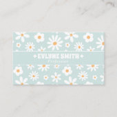 Retro Turquoise QR Code 70s Groovy Bloem Boho Unie Visitekaartje (Voorkant)