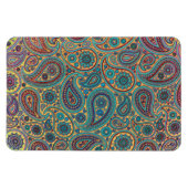 Retro Turquoise Rainbow Paisley motief Magneet (Horizontaal)