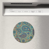 Retro Turquoise Rainbow Paisley motief Magneet (Insitu (Vaatwasser))