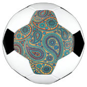 Retro Turquoise Rainbow Paisley motief Voetbal (Gedraaid)