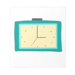 Retro Turquoise Rechthoekige Wekker Decoratie Notitieblok