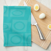 Retro turquoise ringen patroon theedoek (Quarter Fold)