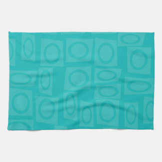 Retro turquoise ringen patroon theedoek